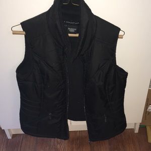 KC Collections Black puffer sleeveless vest jacket